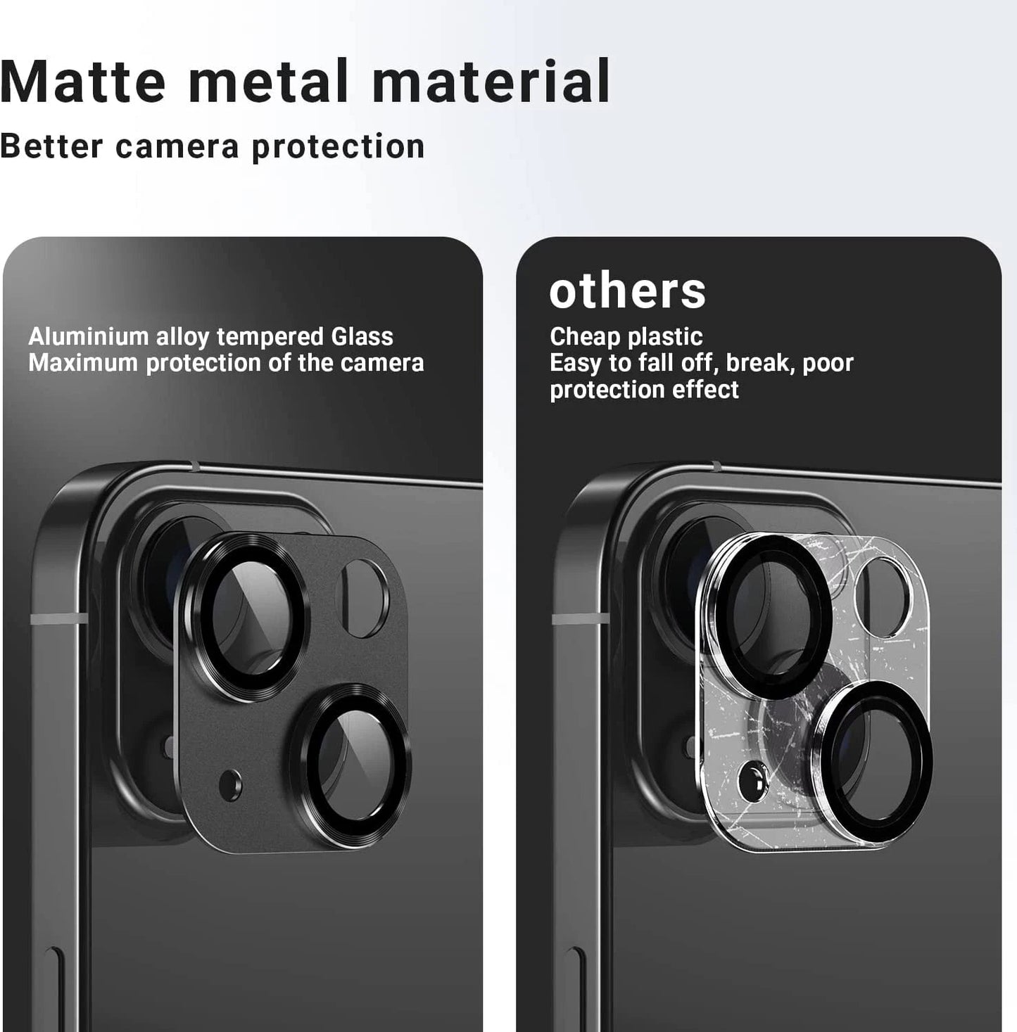 Metal Tempered Glass Camera Lens Protector Film Cover For iPhone. - Maison Novaire #