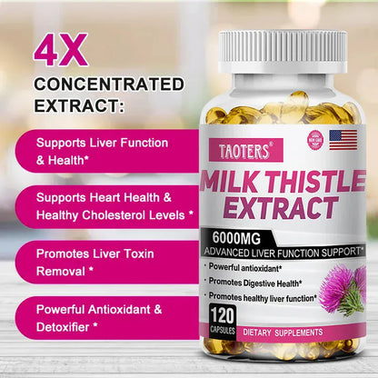 Milk Thistle 6000 mg Capsules for detoxification. - BLAKESTORE-NG