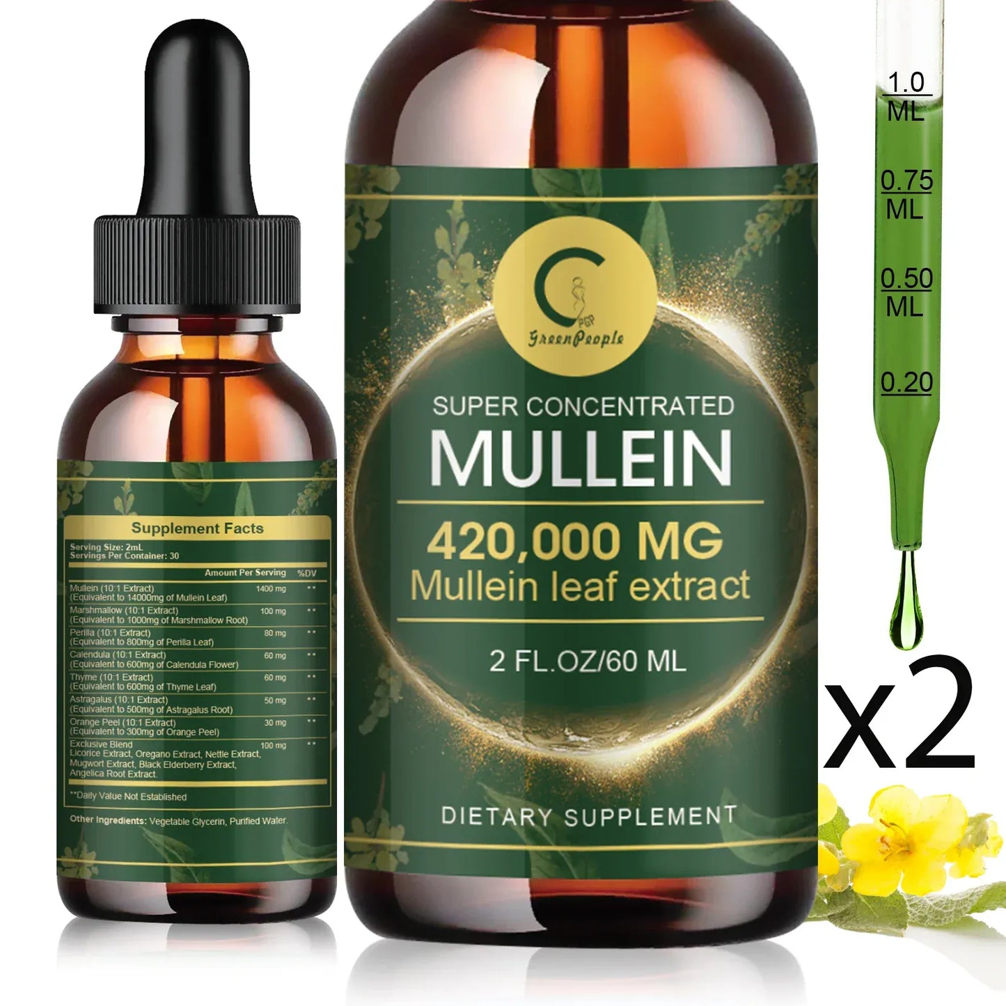 Mullein Leaf Extract Drops – Lung Cleanse & Respiratory Support - Maison Novaire #