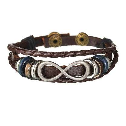 Multilayer Black Leather Bracelets & Bangles for Men. - BLAKESTORE-NG