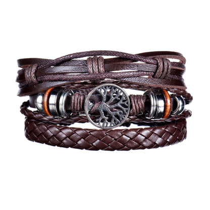 Multilayer Black Leather Bracelets & Bangles for Men. - BLAKESTORE-NG