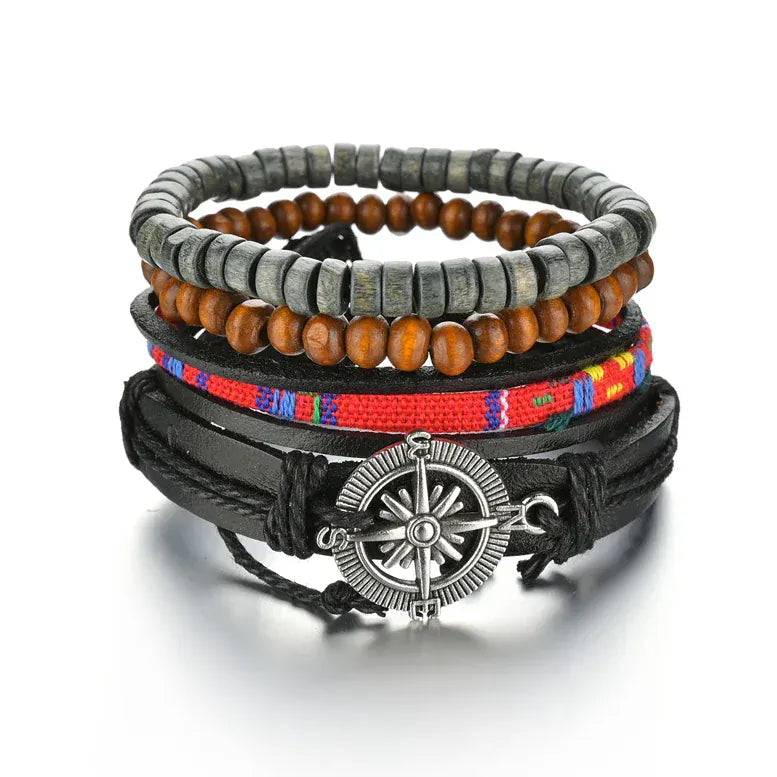 Multilayer Black Leather Bracelets & Bangles for Men. - BLAKESTORE-NG