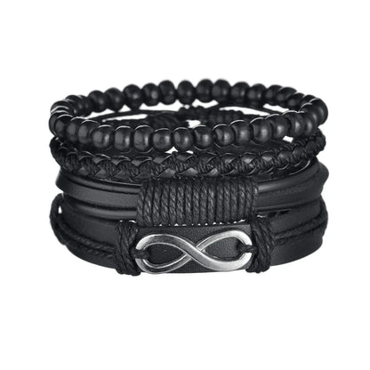 Multilayer Black Leather Bracelets & Bangles for Men. - BLAKESTORE-NG