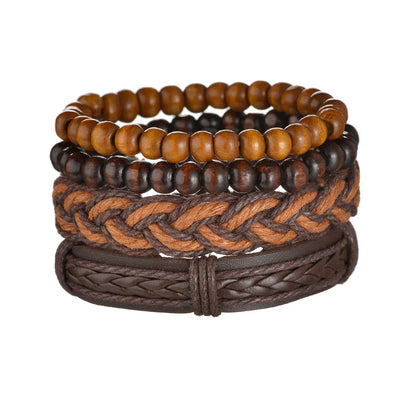 Multilayer Black Leather Bracelets & Bangles for Men. - BLAKESTORE-NG