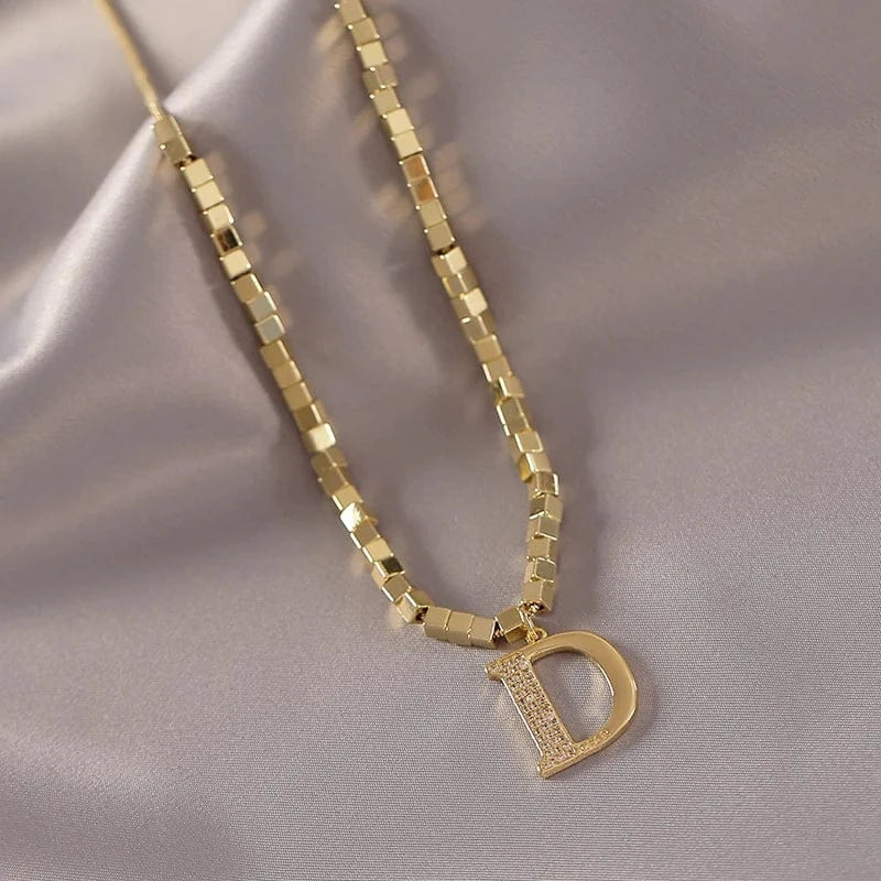 Necklace with classic D Letter Pendant. - BLAKESTORE-NG