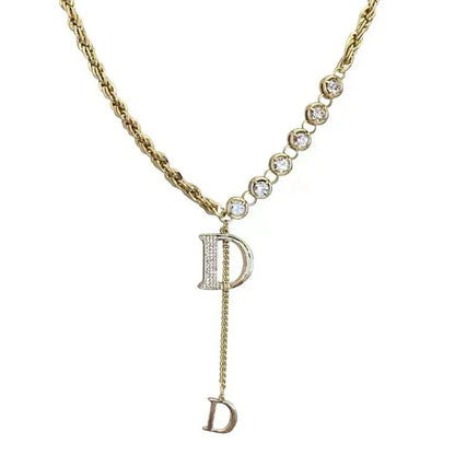 Necklace with classic D Letter Pendant. - BLAKESTORE-NG