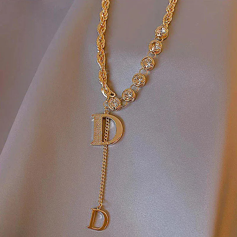 Necklace with classic D Letter Pendant. - BLAKESTORE-NG