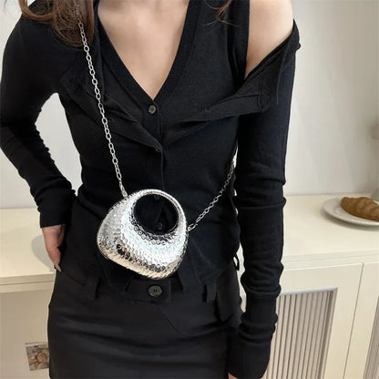 New Gold Silver Fashion Acrylic Moon Women's Handbags. - Maison Novaire