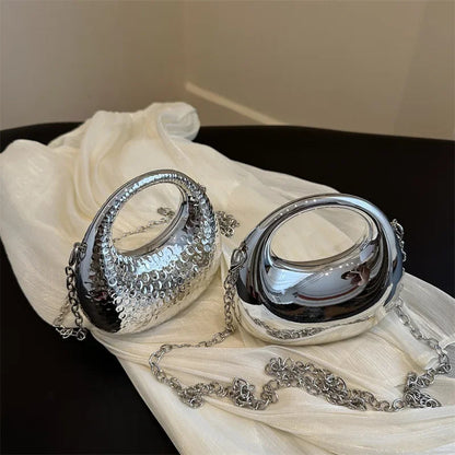 New Gold Silver Fashion Acrylic Moon Women's Handbags. - Maison Novaire