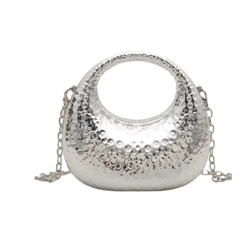 New Gold Silver Fashion Acrylic Moon Women's Handbags. - Maison Novaire