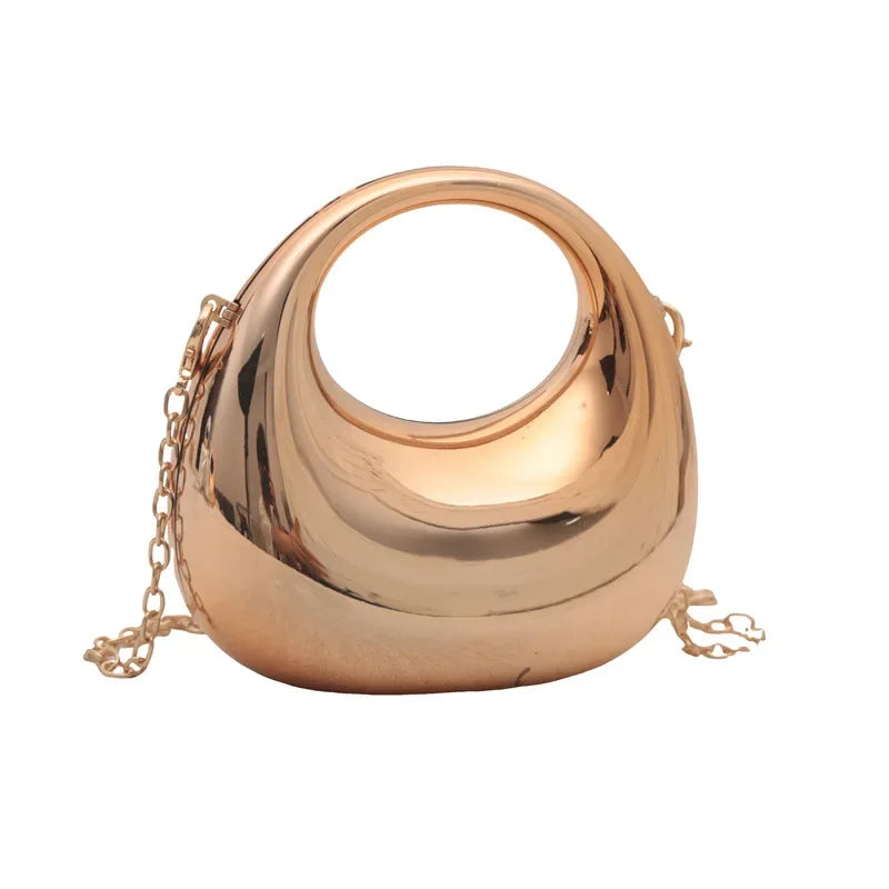 New Gold Silver Fashion Acrylic Moon Women's Handbags. - Maison Novaire