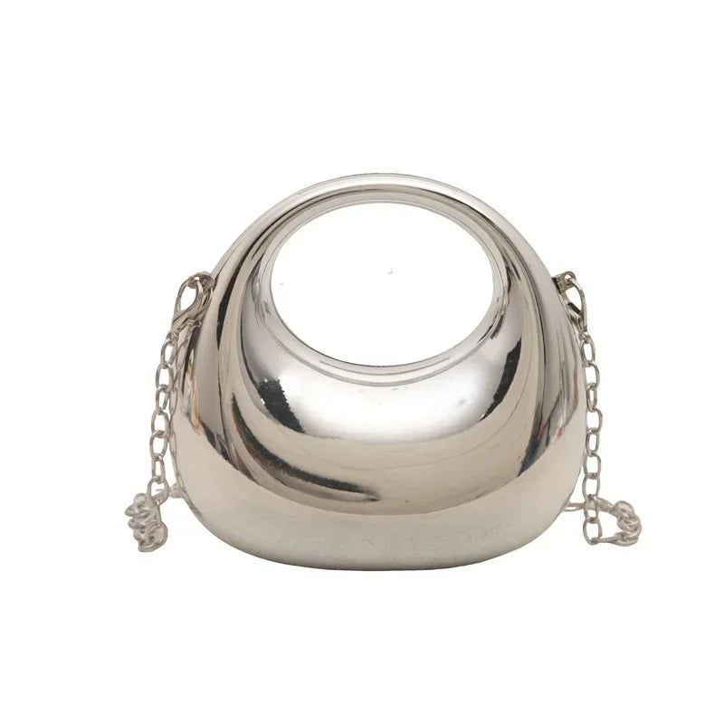 New Gold Silver Fashion Acrylic Moon Women's Handbags. - Maison Novaire