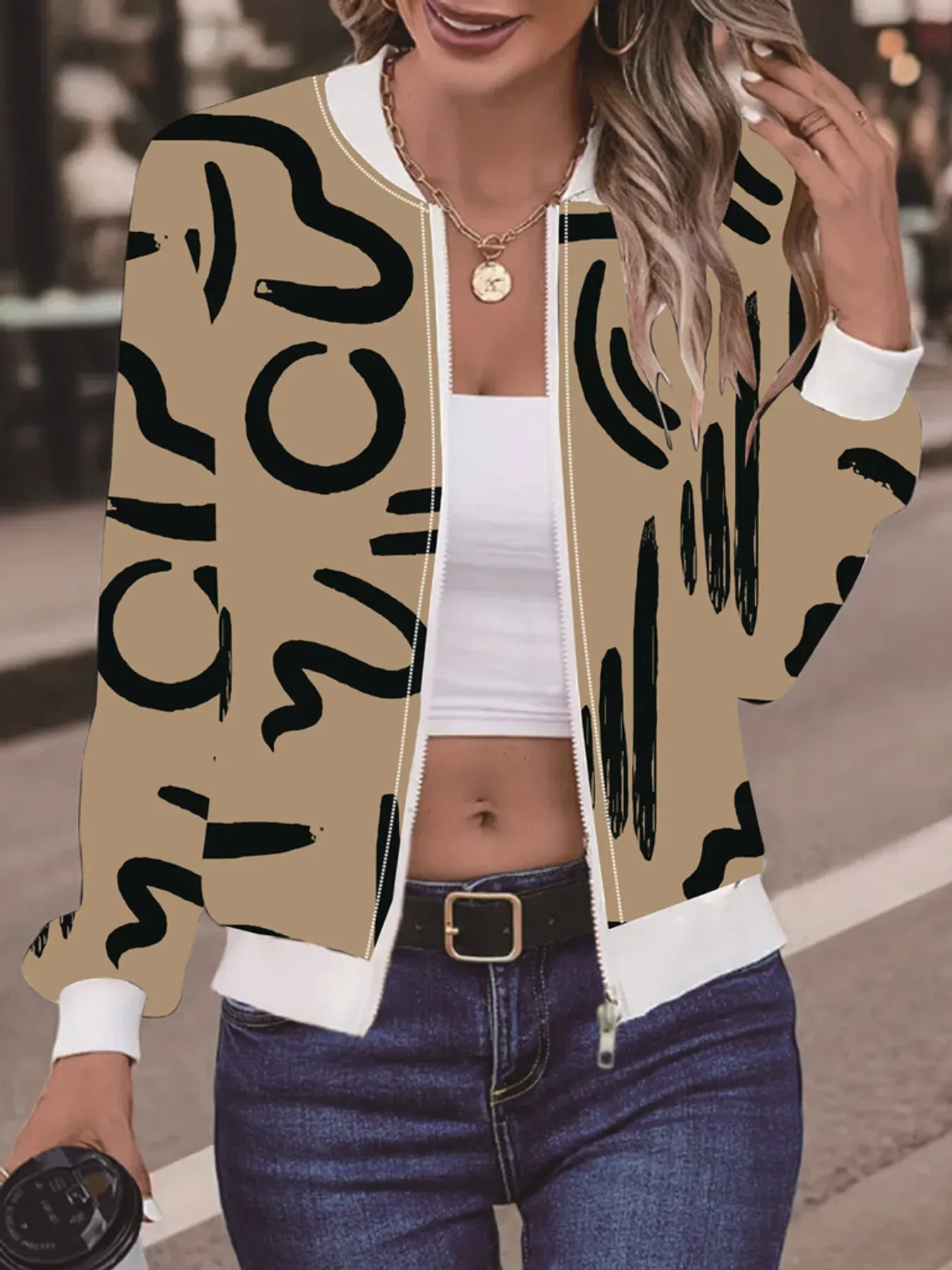 Number Print Zip Up Jacket - BLAKESTORE-NG