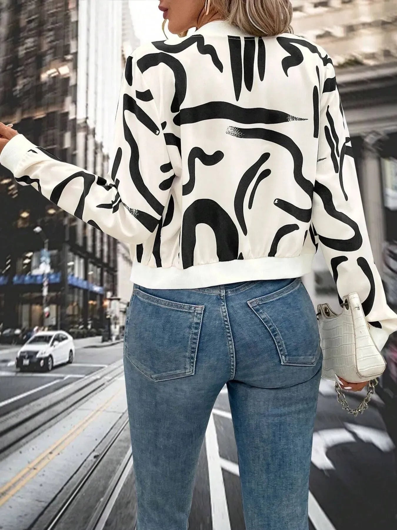 Number Print Zip Up Jacket - Maison Novaire #