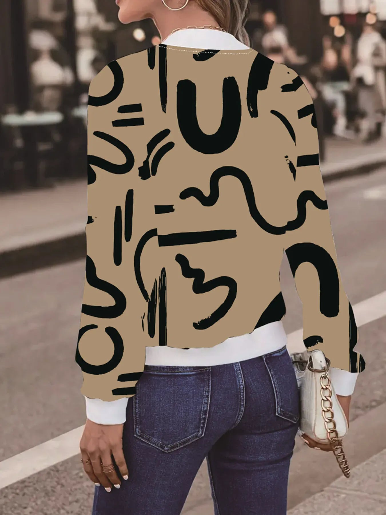 Number Print Zip Up Jacket - Maison Novaire #