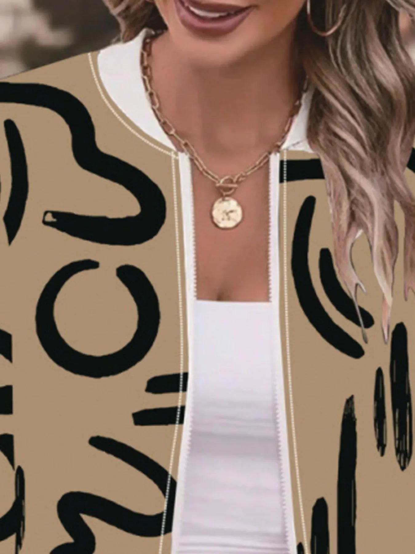 Number Print Zip Up Jacket - Maison Novaire #