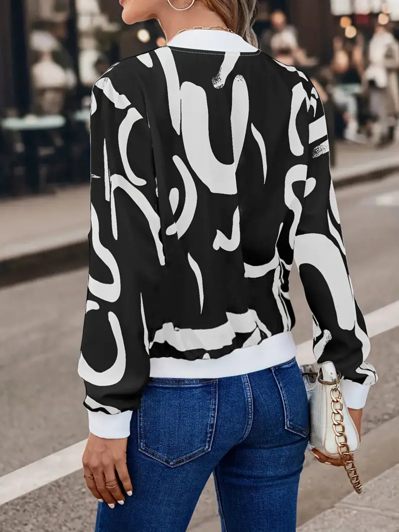 Number Print Zip Up Jacket - Maison Novaire #