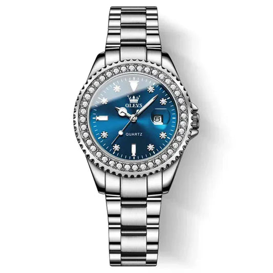 OLEVS Diamond Dial Women’s Watch | Elegant Waterproof Quartz - BLAKESTORE-NG