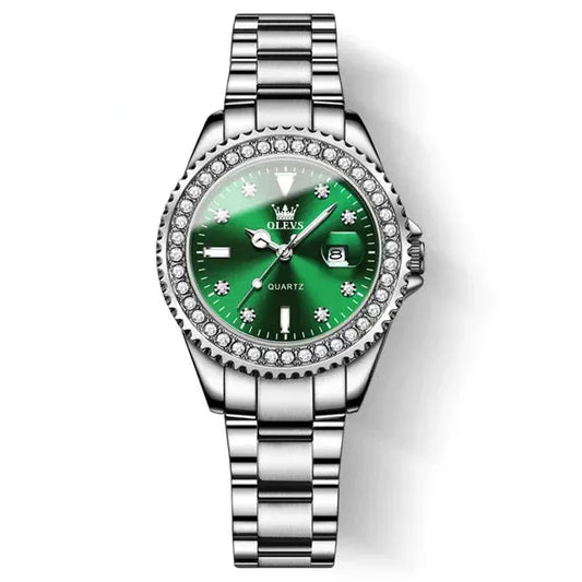 OLEVS Diamond Dial Women’s Watch | Elegant Waterproof Quartz - BLAKESTORE-NG