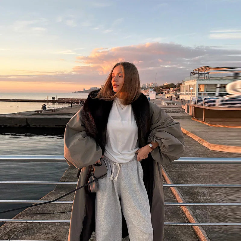 Oversize Long Winter Coat for Women - Maison Novaire #