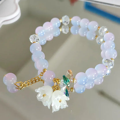 Peach Blossom Beaded Bracelet for Women - BLAKESTORE-NG