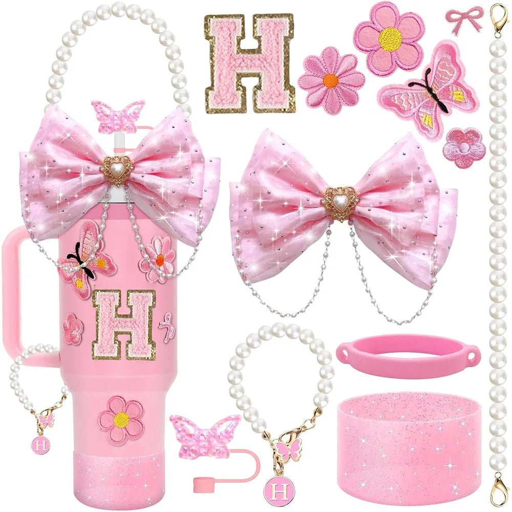 Pink 12pcs 30oz 40oz Tumbler Cup Accessories Set. - Maison Novaire #
