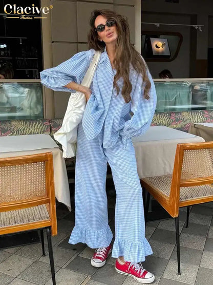 Plaid Cotton 3-Piece Set | Long Sleeve Elegant | Maison Novaire - Maison Novaire #