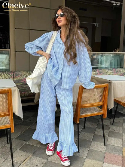 Plaid Cotton 3-Piece Set | Long Sleeve Elegant | Maison Novaire - Maison Novaire #