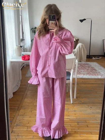 Plaid Cotton 3-Piece Set | Long Sleeve Elegant | Maison Novaire - Maison Novaire #
