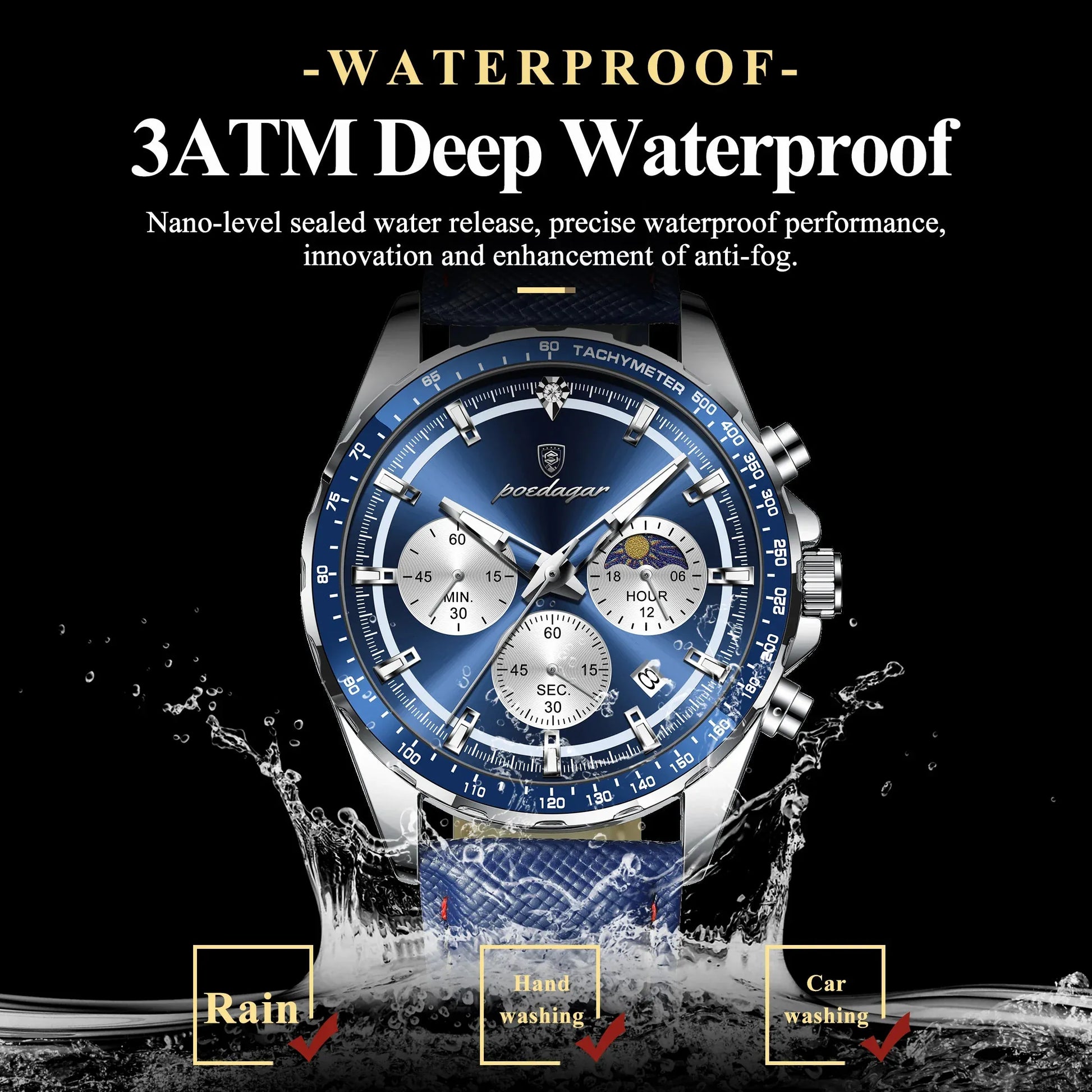 Poedagar Waterproof Men Watch. - BLAKESTORE-NG
