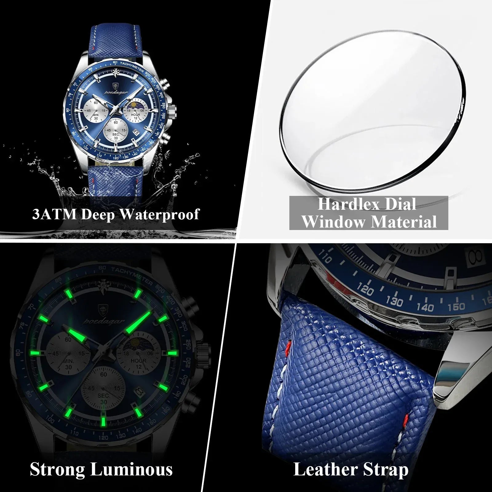 Poedagar Waterproof Men Watch. - BLAKESTORE-NG