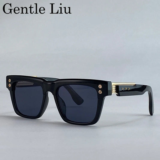 Polarized Square Punk Sunglasses Men UV400 - Maison Novaire