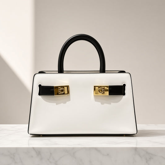 Premium White Leather Multi-Pocket Messenger Bag | Maison Novaire Signature Accessories  - White - Maison Novaire
