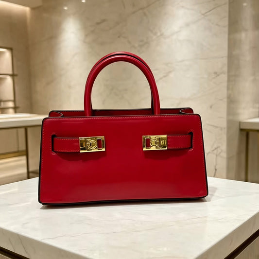Premium Leather Multi-Pocket Messenger Bag | Maison Novaire Signature Accessories  - Red - Maison Novaire