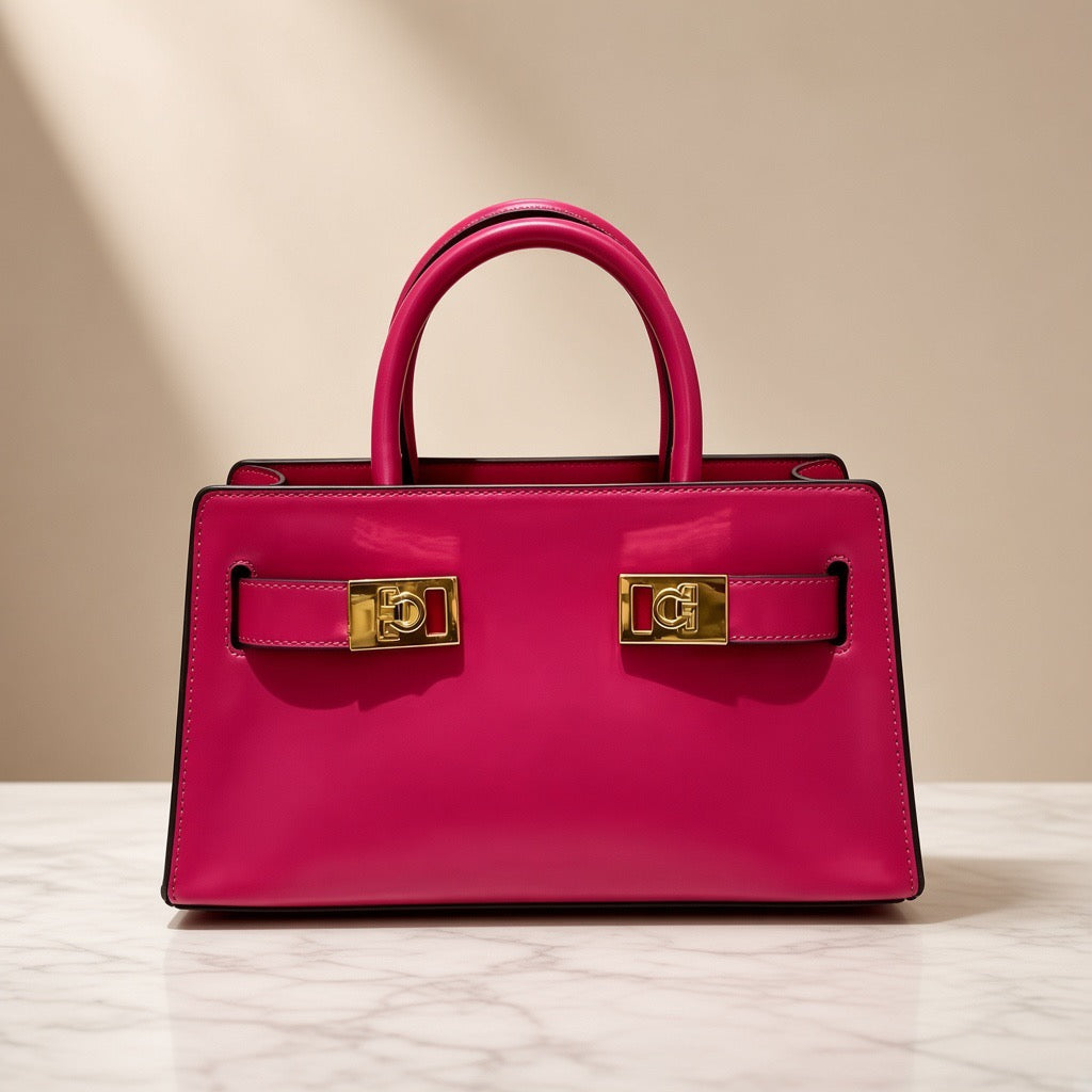 Premium Leather Multi-Pocket Messenger Bag | Maison Novaire Signature Accessories  - Pink - Maison Novaire