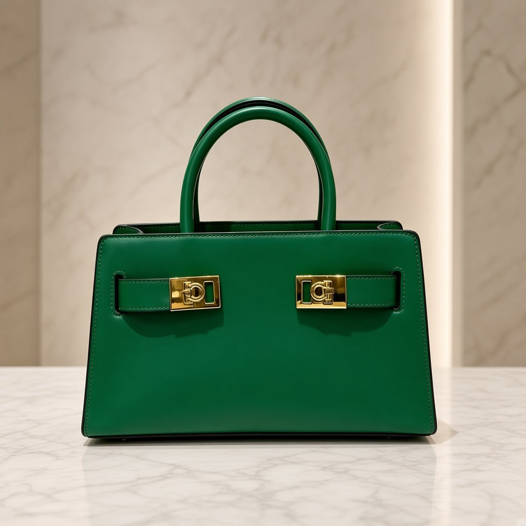 Premium Leather Multi-Pocket Messenger Bag | Maison Novaire Signature Accessories  - Green - Maison Novaire