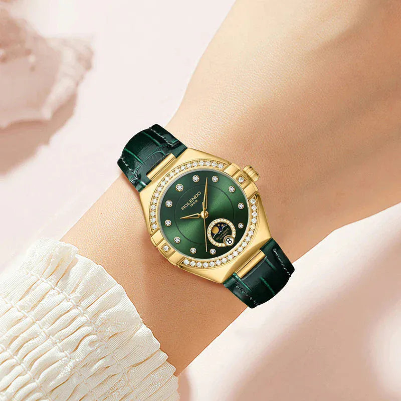 ROLENDO Constellation Automatic Women’s Watch | Emerald Green Sapphire - BLAKESTORE-NG