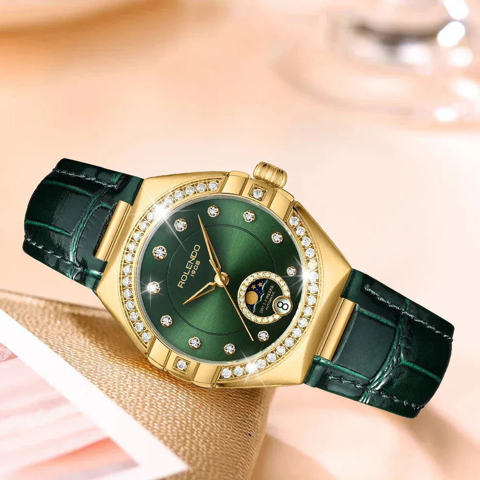 ROLENDO Constellation Automatic Women’s Watch | Emerald Green Sapphire - BLAKESTORE-NG