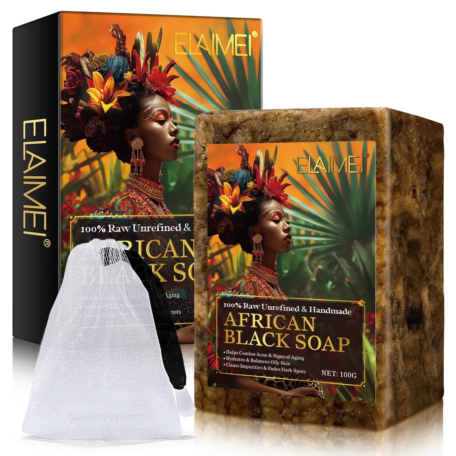 Raw African Black Soap – Organic Face & Body Wash - Maison Novaire