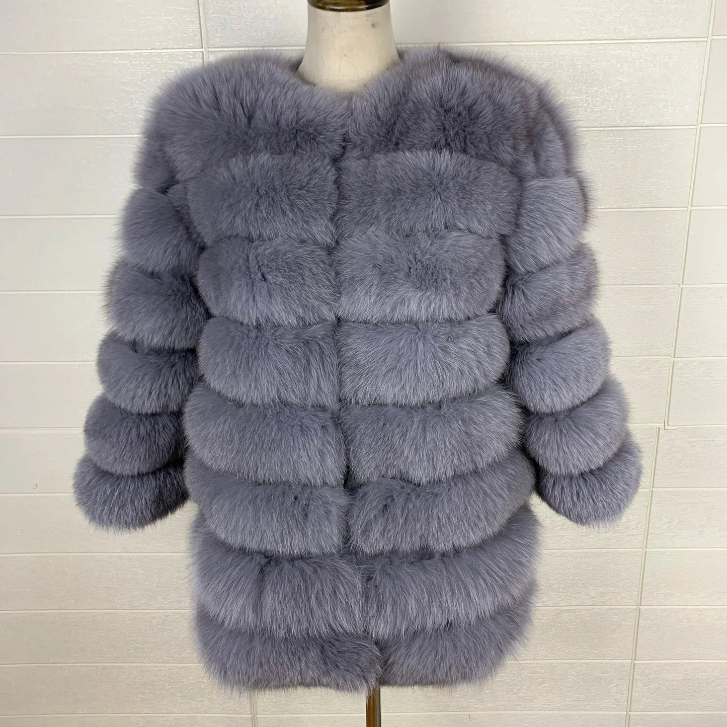 Real Fox Fur Long Coat – 70CM - Maison Novaire #