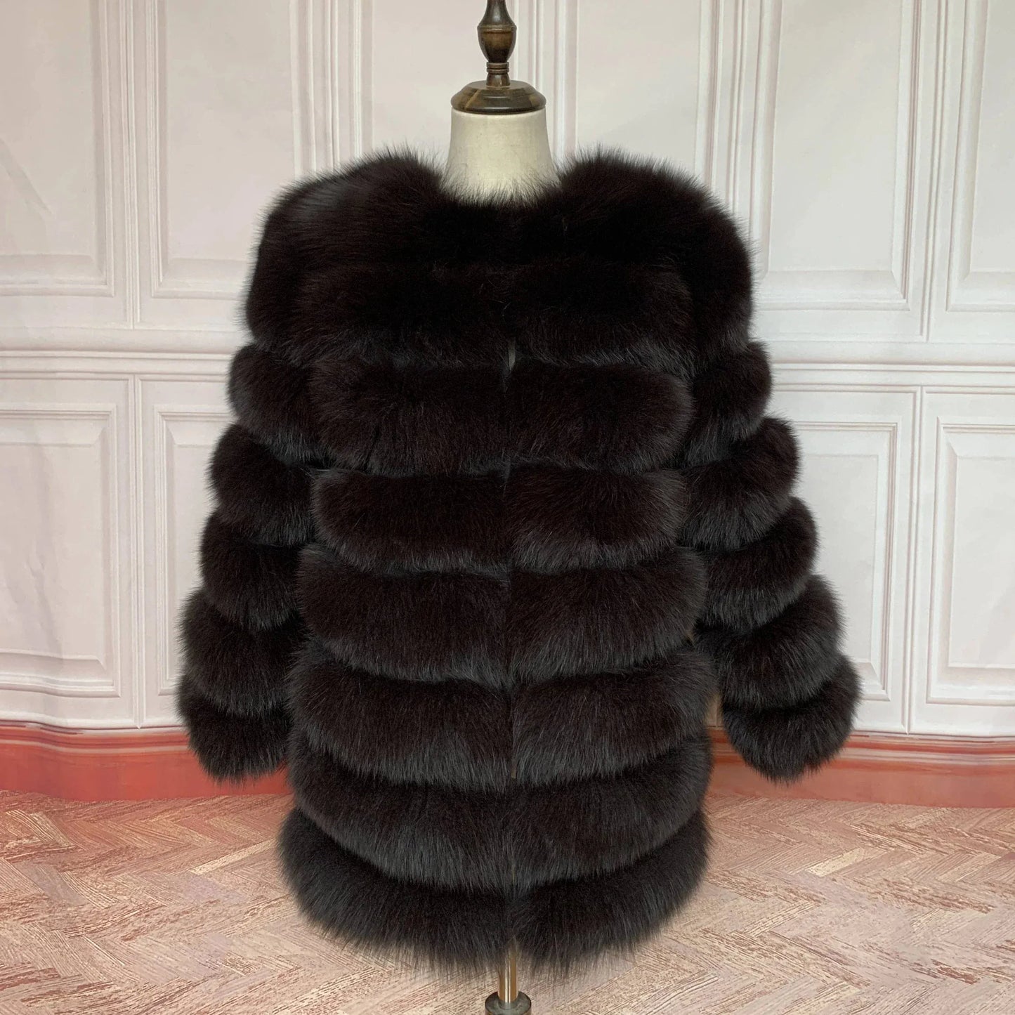 Real Fox Fur Long Coat – 70CM - Maison Novaire #