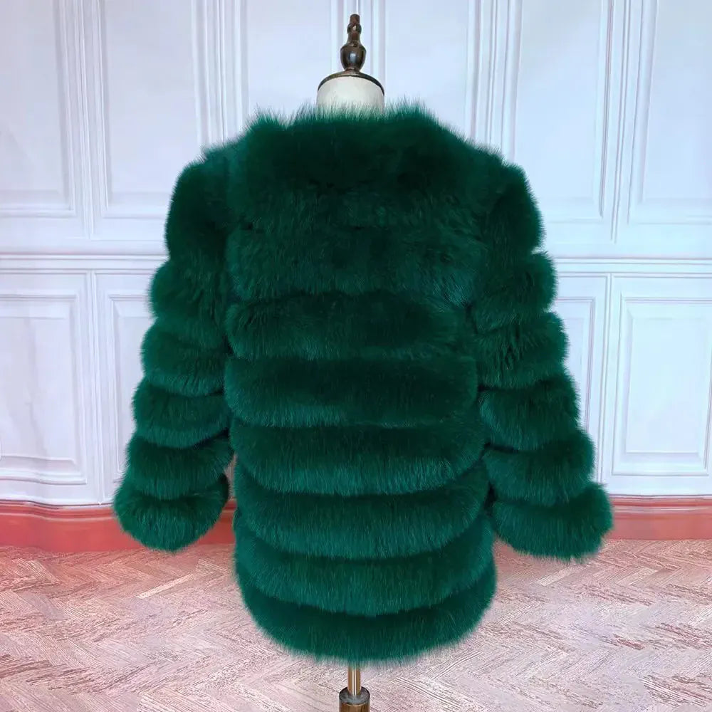 Real Fox Fur Long Coat – 70CM - Maison Novaire #