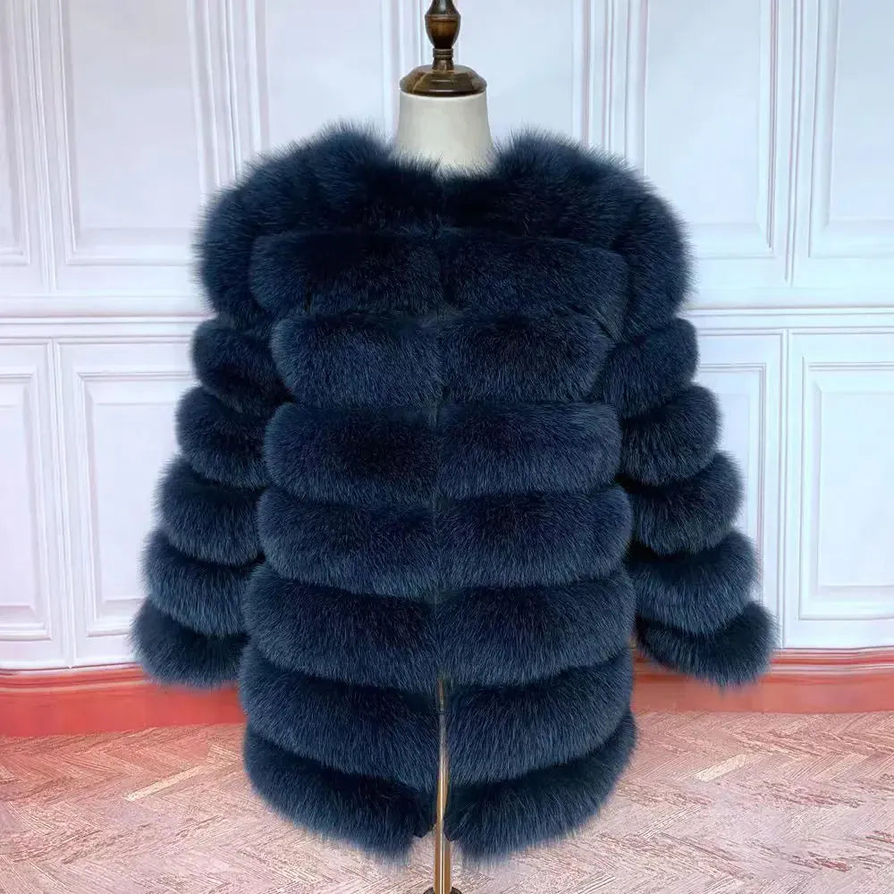 Real Fox Fur Long Coat – 70CM - Maison Novaire #