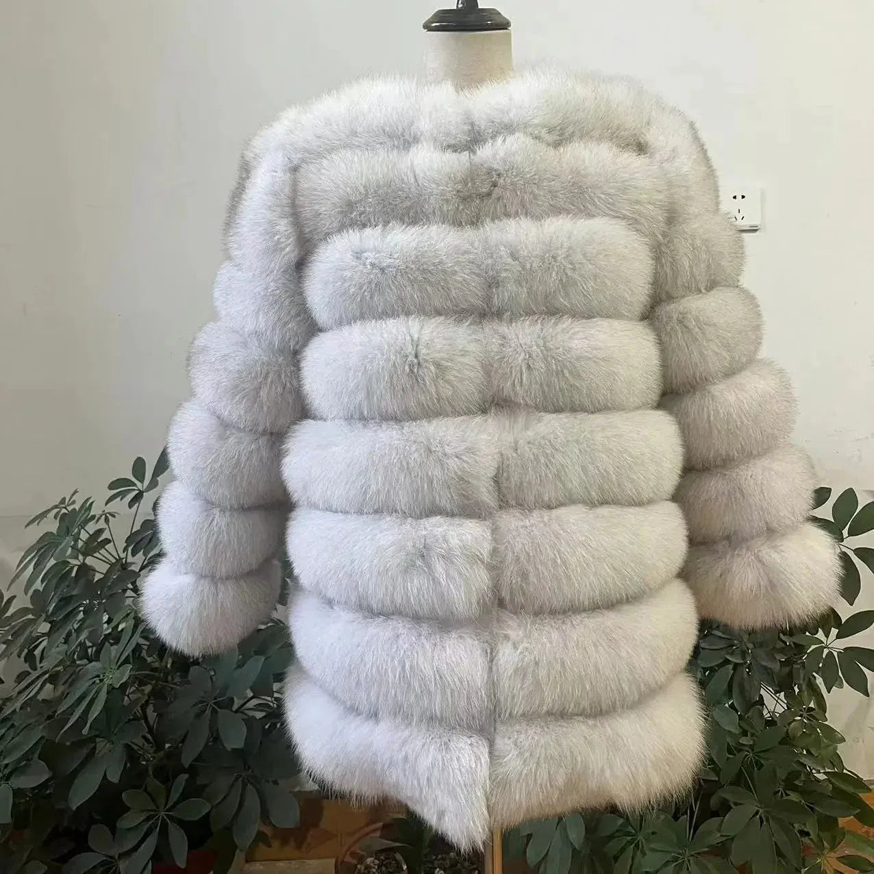 Real Fox Fur Long Coat – 70CM - Maison Novaire #