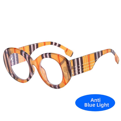 Retro Stripe Yellow Anti Blue Light Glasses For Women - Maison Novaire #
