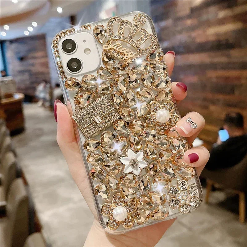 Rhinestone Case For iphone 15Pro 14Plus 13 Mini 12 11Pro. - Maison Novaire #