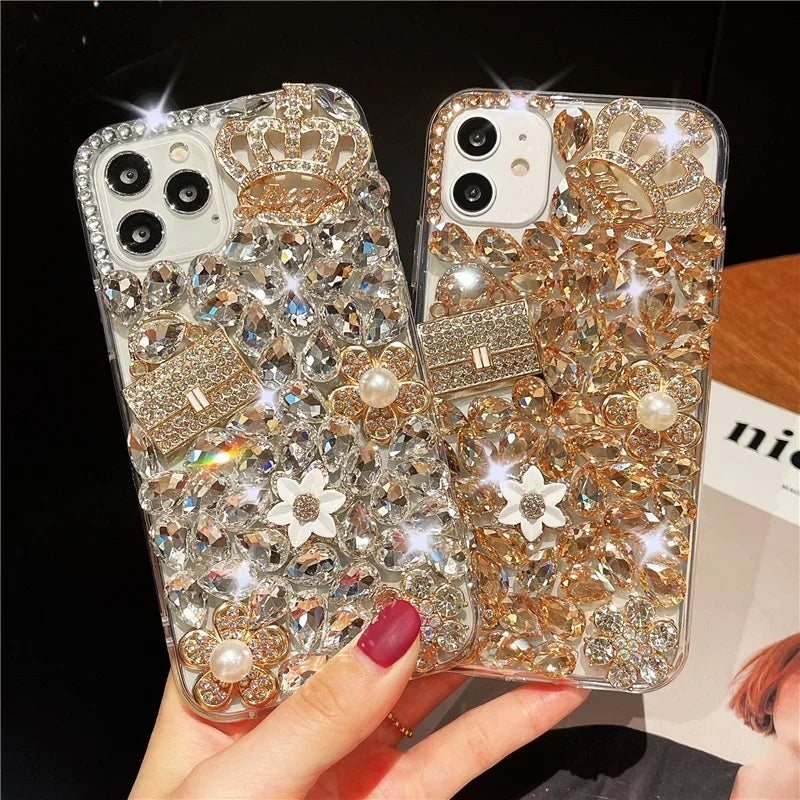 Rhinestone Case For iphone 15Pro 14Plus 13 Mini 12 11Pro. - Maison Novaire #