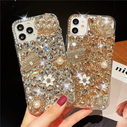 Rhinestone Case For iphone 15Pro 14Plus 13 Mini 12 11Pro. - Maison Novaire #