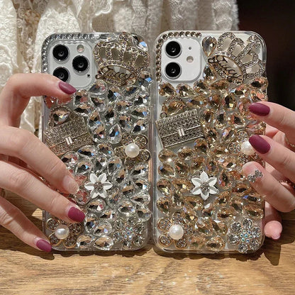 Rhinestone Case For iphone 15Pro 14Plus 13 Mini 12 11Pro. - Maison Novaire #