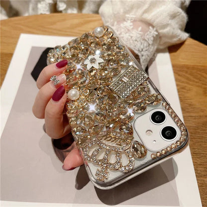 Rhinestone Case For iphone 15Pro 14Plus 13 Mini 12 11Pro. - Maison Novaire #